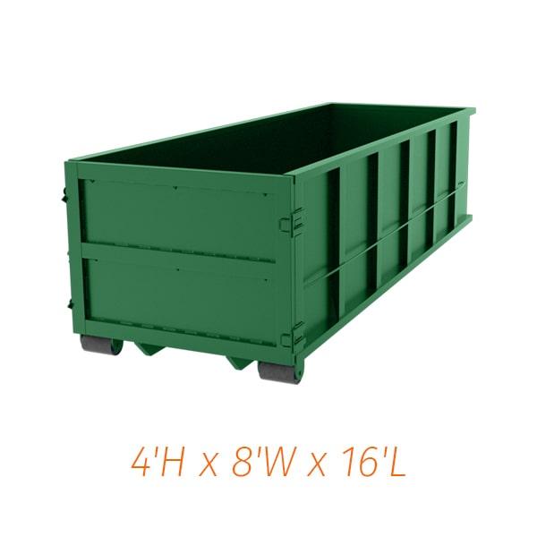 most rental companies offer rental periods ranging from 3 to 10 days for their fifteen yard dumpsters